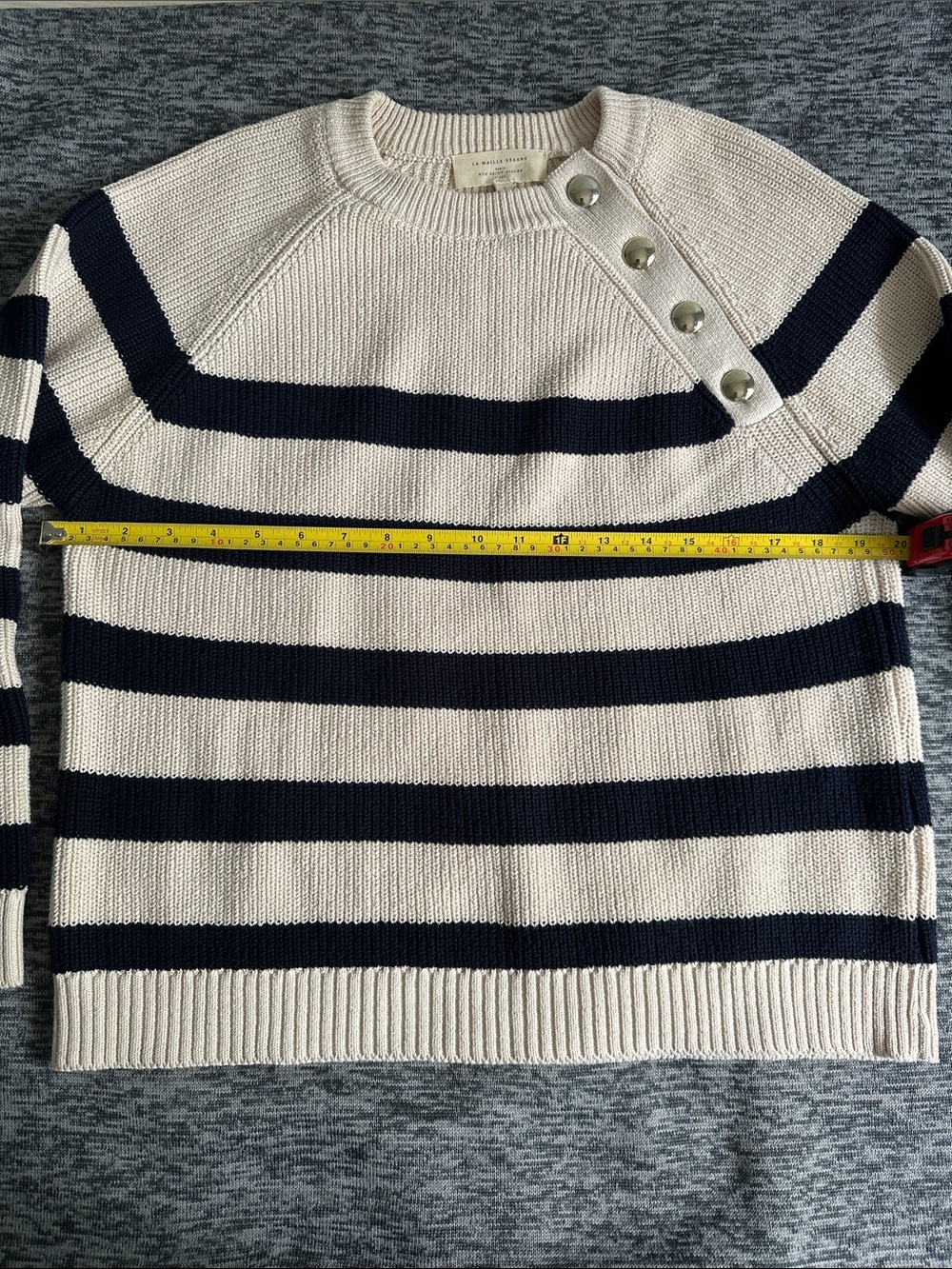 Sezane Gary Jumper Sweater Natural/Navy - Size Small - Picture 5 of 7
